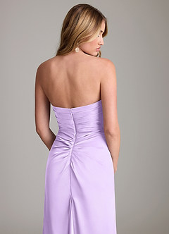 Azazie Lucille Bridesmaid Dresses Lilac Mermaid Strapless Stretch Satin Convertible Dress image7