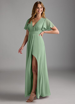 Azazie Zaniah Bridesmaid Dresses Matcha A-Line Chiffon Dress image5