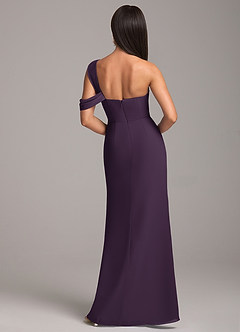Azazie Wynter Final Sale Plum Sheath One Shoulder Chiffon Dress image5