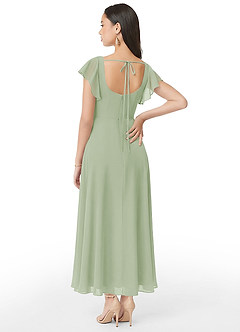 Azazie Bondi Bridesmaid Dresses Dusty Sage A-Line Ruched Chiffon Dress image5