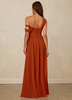 Christian Siriano Bridal for Azazie 1014 Bridesmaid Dresses Paprika A-Line Off the Shoulder Chiffon Dress image3
