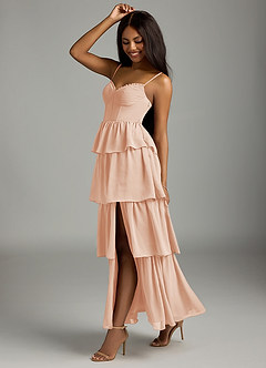 Azazie Kaiden Bridesmaid Dresses English Rose A-Line Sweetheart Neckline Chiffon Dress image4