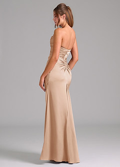 Azazie Lucille Bridesmaid Dresses English Rose Mermaid Strapless Stretch Satin Convertible Dress image4