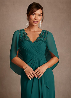 Azazie Forums vestidos de madre de la novia Vestido de Pavo Real de Encaje de Corte en A image4