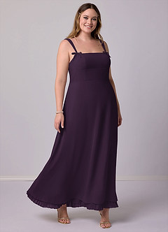 Barbie ♥ Azazie Bridesmaid Dresses Plum A-Line Pleated Chiffon Dress image10