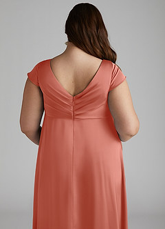 Azazie Allessia Maternity Bridesmaid Dresses A-Line Pleated Stretch Satin Floor-Length Dress image12
