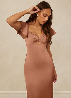 Christian Siriano Bridal for Azazie 1005 Bridesmaid Dresses Bronzer Sheath Sweetheart Neckline Stretch Satin Dress image6