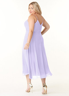 Azazie Clarissa Bridesmaid Dresses Lilac A-Line V-Neck Chiffon Dress image10