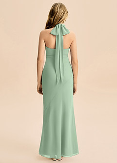 Azazie Velli Junior Vestido Matchá de Chiffon de sereia com Pescoço alto image2