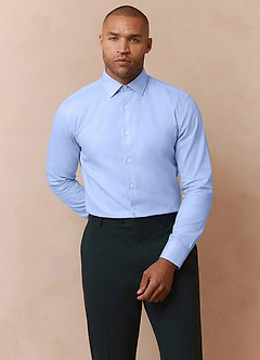 front Jermyn Light Blue 100% Cotton Non-Iron Dress Shirt