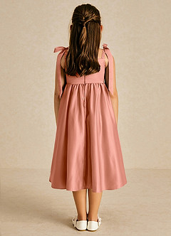 Azazie Chelsie Flower Girl Dresses MAI TAI A-Line Bow Matte Satin Dress image2