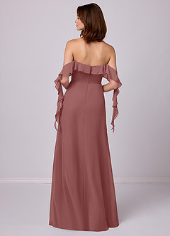 Barbie ♥ Azazie Bridesmaid Dresses Desert Rose A-Line Off the Shoulder Chiffon Convertible Dress image6