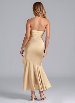 Azazie Danie Bridesmaid Dresses Champagne Sheath Strapless Chiffon Dress image6