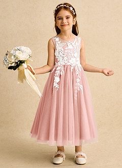 Azazie Sundae Robe Demoiselle D'honneur Fillette Robe Princesse en Dentelle Rosette image1