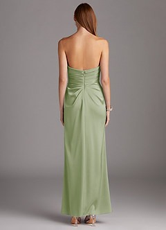 Azazie Lexie Bridesmaid Dresses Dusty Sage Sheath Strapless Stretch Satin Convertible Dress image3