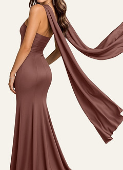 front Azazie Matching Color Stretch Satin Scarf