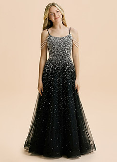 front Azazie Anya Junior Formal Dress