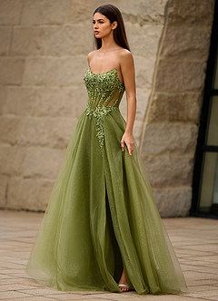 Brilliance Green Glitter Prom Dress image3
