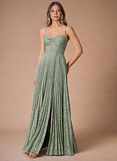 Akiko Pistachio Pleated Maxi Dress image5