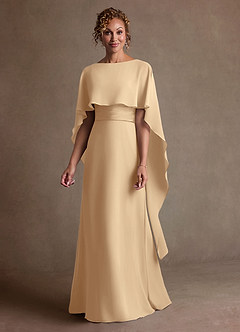 Azazie Marilla Mother of the Bride Dresses Champagne A-Line Pleated Chiffon Dress image4