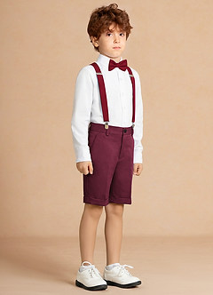 front Finn Burgundy Boy 4-Piece Shorts Suit