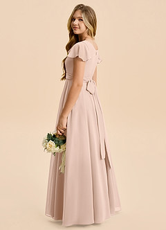 Azazie Cady Junior English Rose A-Line Pleated Chiffon Dress image6