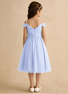 Azazie Lila Girls Formal Robe Demoiselle D'honneur Fillette Robe Trapèze en Tulle Épaule décolletée Lavande image2