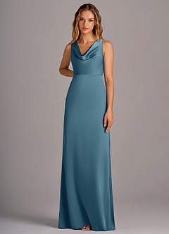 Azazie Wrenlee Robes de demoiselle d'honneur Robe Trapèze en Satin extensible Bermude image6