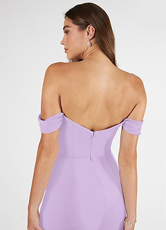 Azazie Kit Bridesmaid Dresses Lilac Mermaid Off the Shoulder Mesh Dress image7