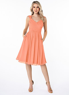 Azazie Angie Bridesmaid Dresses Sunset A-Line Corset Chiffon Dress image1