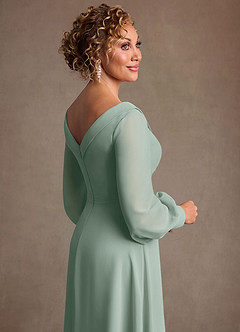 Azazie Paterson Mother of the Bride Dresses Agave A-Line Pleated Chiffon Dress image7