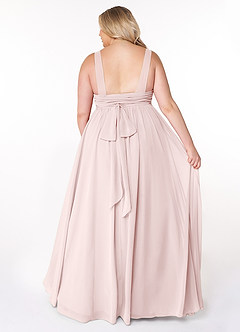 Azazie Kora Bridesmaid Dresses Blushing Pink A-Line Pleated Chiffon Dress image8