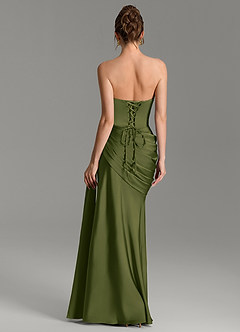 Azazie Zorah Bridesmaid Dresses Bright Olive Mermaid Corset Stretch Satin Convertible Dress image6