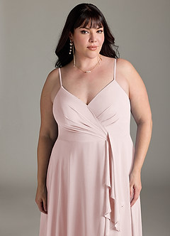 Azazie Akita Bridesmaid Dresses Blushing Pink A-Line Chiffon Dress image9
