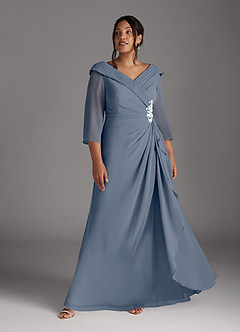 Azazie Jaycee Kleider für die Brautmutter A-Linie Chiffon Kleid Zwielichtviolett image9