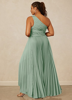 Christian Siriano Bridal for Azazie 1008 Bridesmaid Dresses Agave A-Line One Shoulder Stretch Satin Dress image14