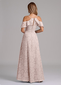 Azazie Dakota Brudtärnklänningar Klänning av A-linje i Blommig Utbrändhet Off the shoulder Rodnande Rosa image2