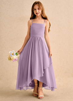 Azazie Twilight Dance Girls Formal Blumenmädchenkleider A-Linie Plissee Chiffon Kleid Blauregen image4