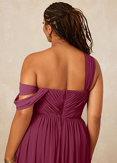 Christian Siriano Bridal for Azazie 1014 Bridesmaid Dresses Mulberry A-Line Off the Shoulder Chiffon Dress image16