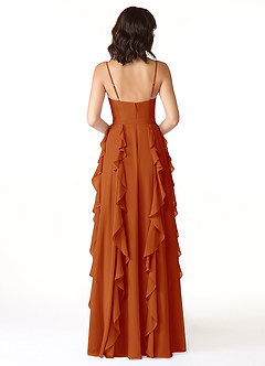 Azazie Peyton Bridesmaid Dresses Paprika A-Line Ruched Chiffon Dress image2