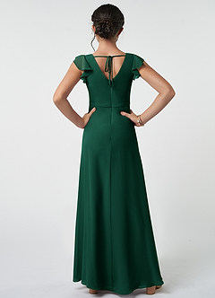 Azazie Claudine Junior Emerald A-Line Pleated Chiffon Dress image2