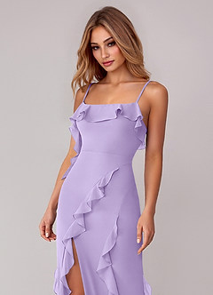 Azazie Malia Bridesmaid Dresses Lilac Sheath Ruched Chiffon Dress image2
