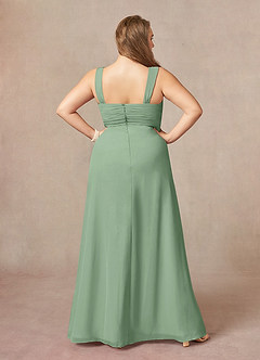 Azazie Weisz Mother of the Bride Dresses Matcha A-Line Square Neckline Pleated Chiffon Dress image12