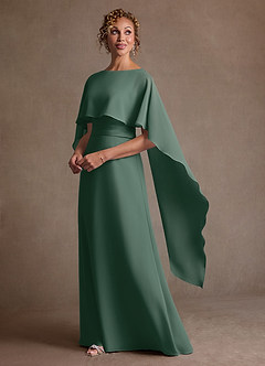 Azazie Marilla Mère de la mariée Robes Robe Trapèze en Mousseline de soie Plissée Mousse De Mer image5