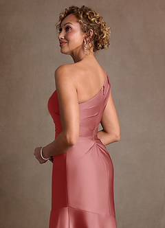 Azazie Haifa Klänningar till brudens mor Klä Sjöjungfru i Stretch Satin Ena axeln Antik Ros image7