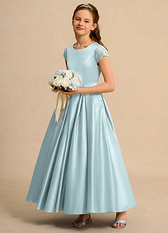 Azazie Bunny Girls Formal Flower Girl Dresses Mist Ball-Gown Lace Dress image6