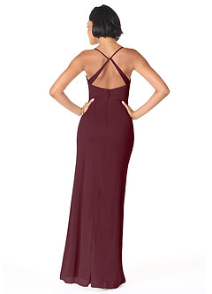 Azazie Ashana Bridesmaid Dresses Cabernet Sheath Sweetheart Lace Mesh Dress image4