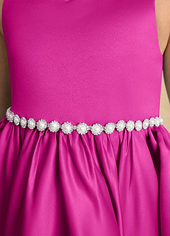 Azazie Julietta vestidos de niña de las flores Vestido de Fucsia de Tul de Princesa con Convertible image10