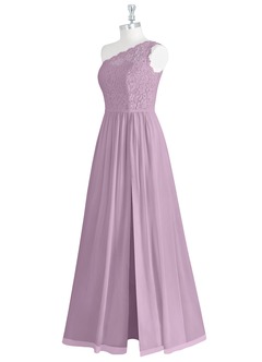Azazie Demi Bridesmaid Dresses A-Line One Shoulder Chiffon Floor-Length Dress image13