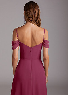 Azazie Marley Bridesmaid Dresses Mulberry A-Line Off the Shoulder Chiffon Convertible Dress image9